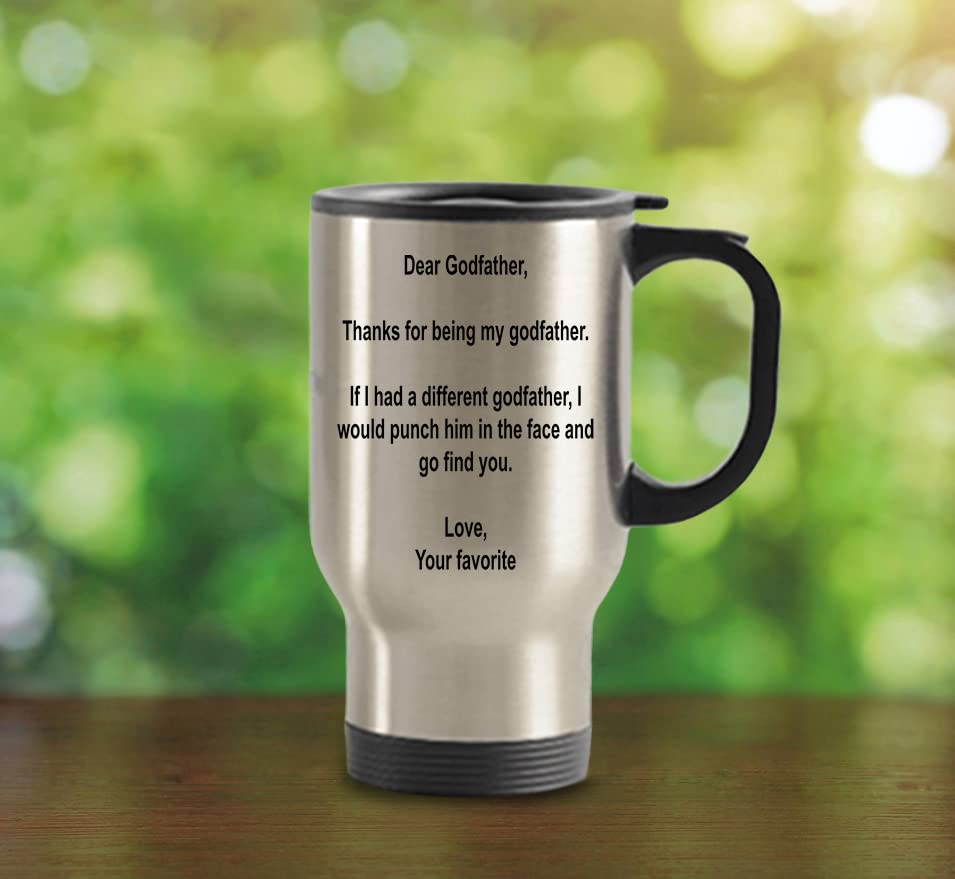Spreadpassion - Dear Godfather Tumbler - Stainless Steel Novelty Tumbler For Birthday And Anniversary Parties - Gift Idea For Ap