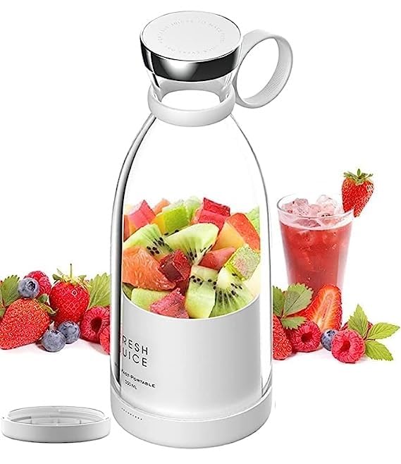 Tru Toys Portable Mini Juicer Blender Usb Juice Maker Mixer Bottle Mini Blender Grinder Mixer, 4 Steel Blades Rechargeable Bottl