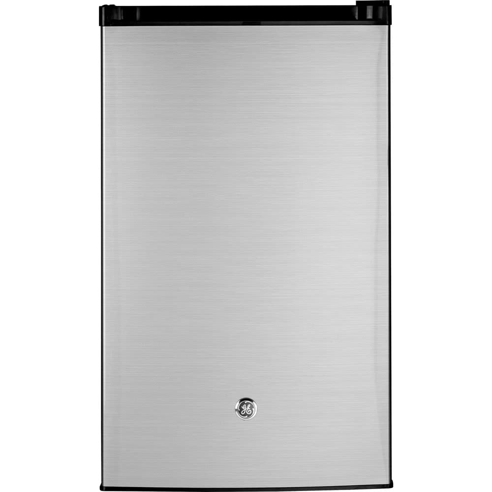 GE Mini Fridge With Freezer | 4.4 Cubic Ft. | Single-Door Design With Glass Shelves, In-Door Can Rack & Small Freezer | Small Re