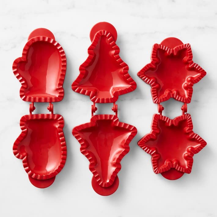 Mini Pie Maker for Christmas Party Baking Supplies, Snowflake, Mitt and Christmas Tree Shapes 3-Piece, Dough Presser Pocket Pie