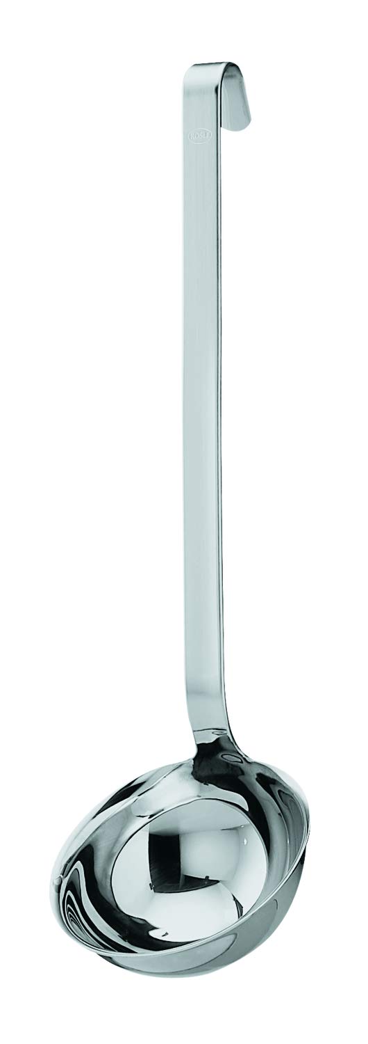 Rsle Stainless Steel Hooked Handle Ladle With Pouring Rim, 2.7-Ounce,Silver