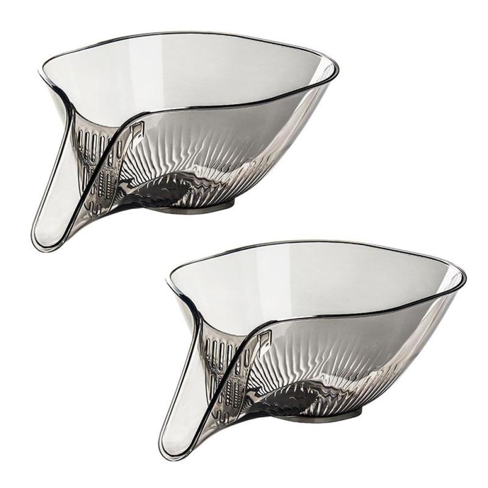 2Pcs Multi-Functional Drain Basket, Drainage Basket Funnel, Multifunctional Fruits Vegetables Draining Bowl Washing Colander Kit