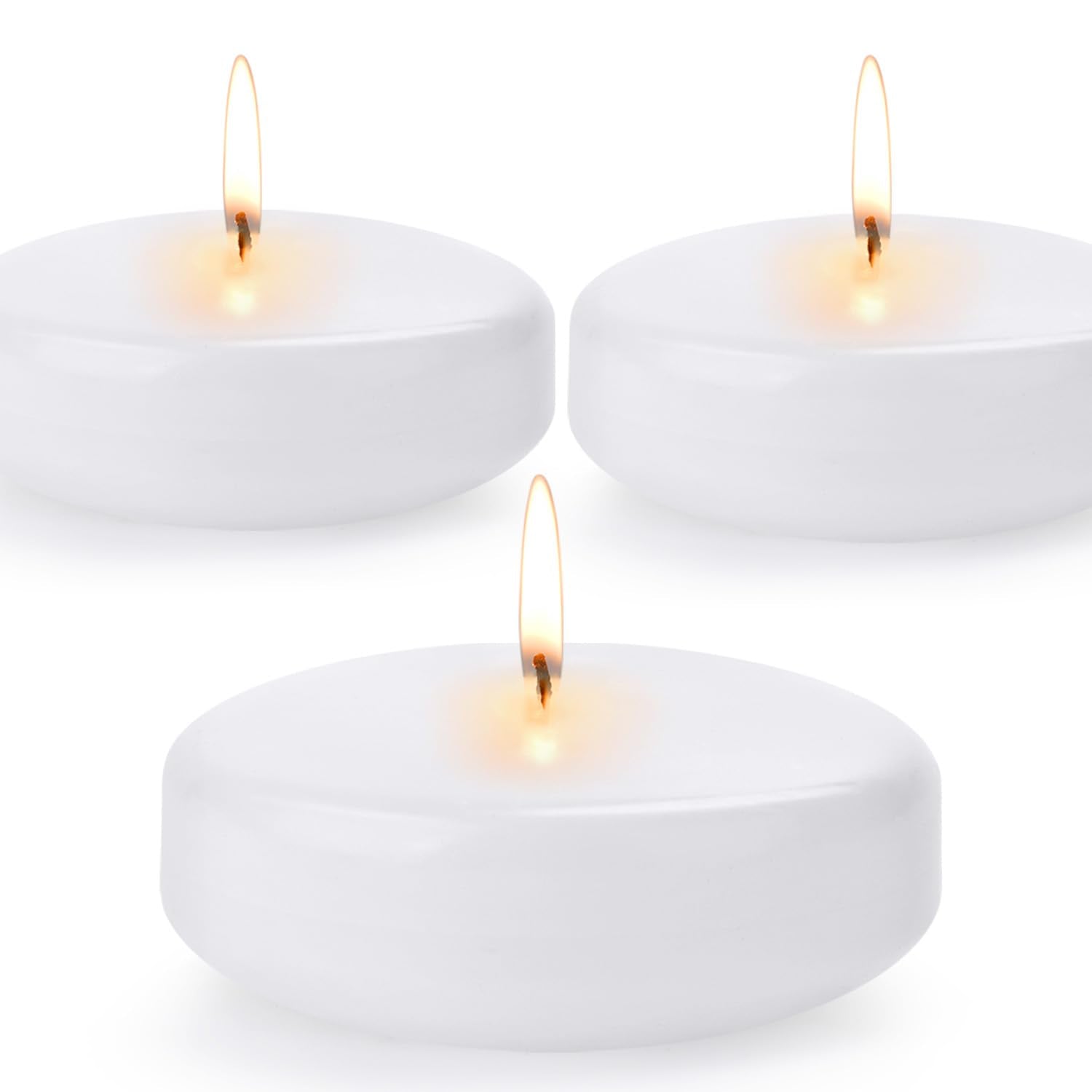 12PACK Floating Candles 3inch Continuous Burning for 13-15 Hours odorless smokeless White Non-drip Decorative Candles Suitable f