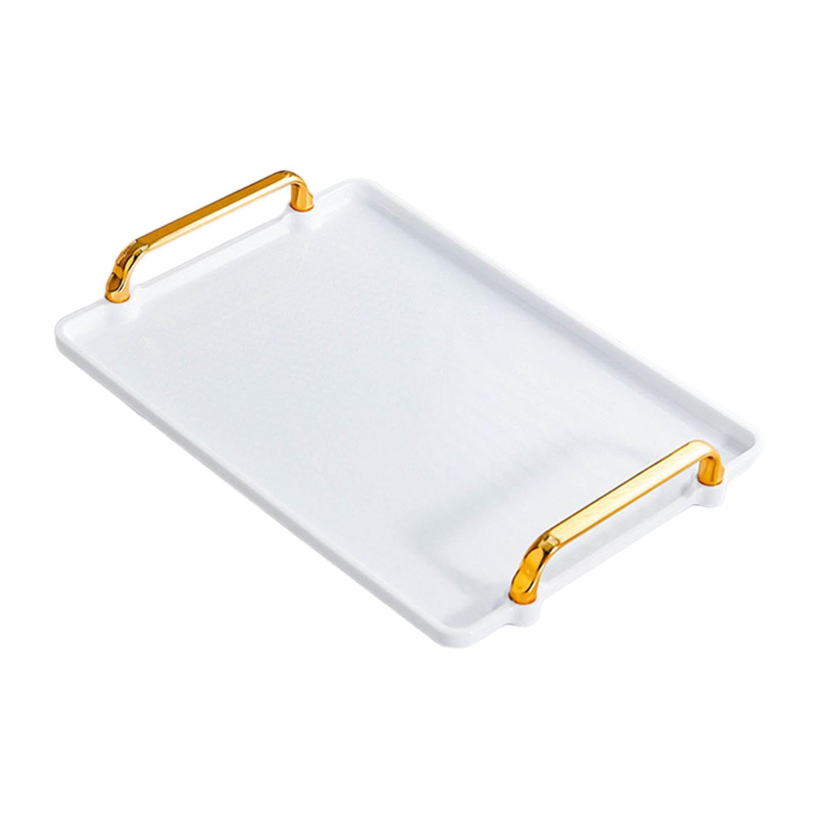 Bnf Serving Tray With Handle Storage Organizer Dish Home Living Room Vanity Tray White Medium | Kitchen, Dining & Bar | Dinnerwa