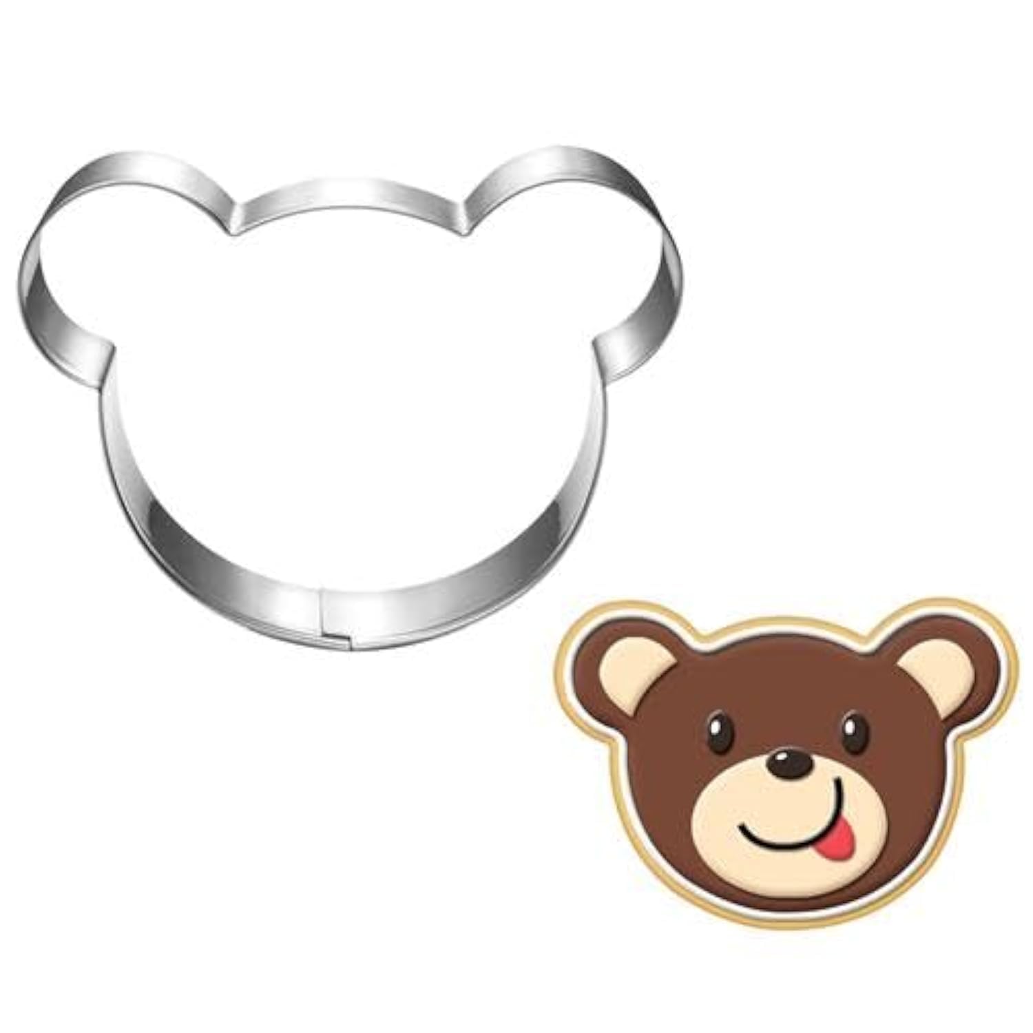 LUBTOSMN Bear Head Sandwich Cookie Cutter-3.5 Inch-Diswasher Safe-Biscui Cookie Cutter Fondant Mold for Baking