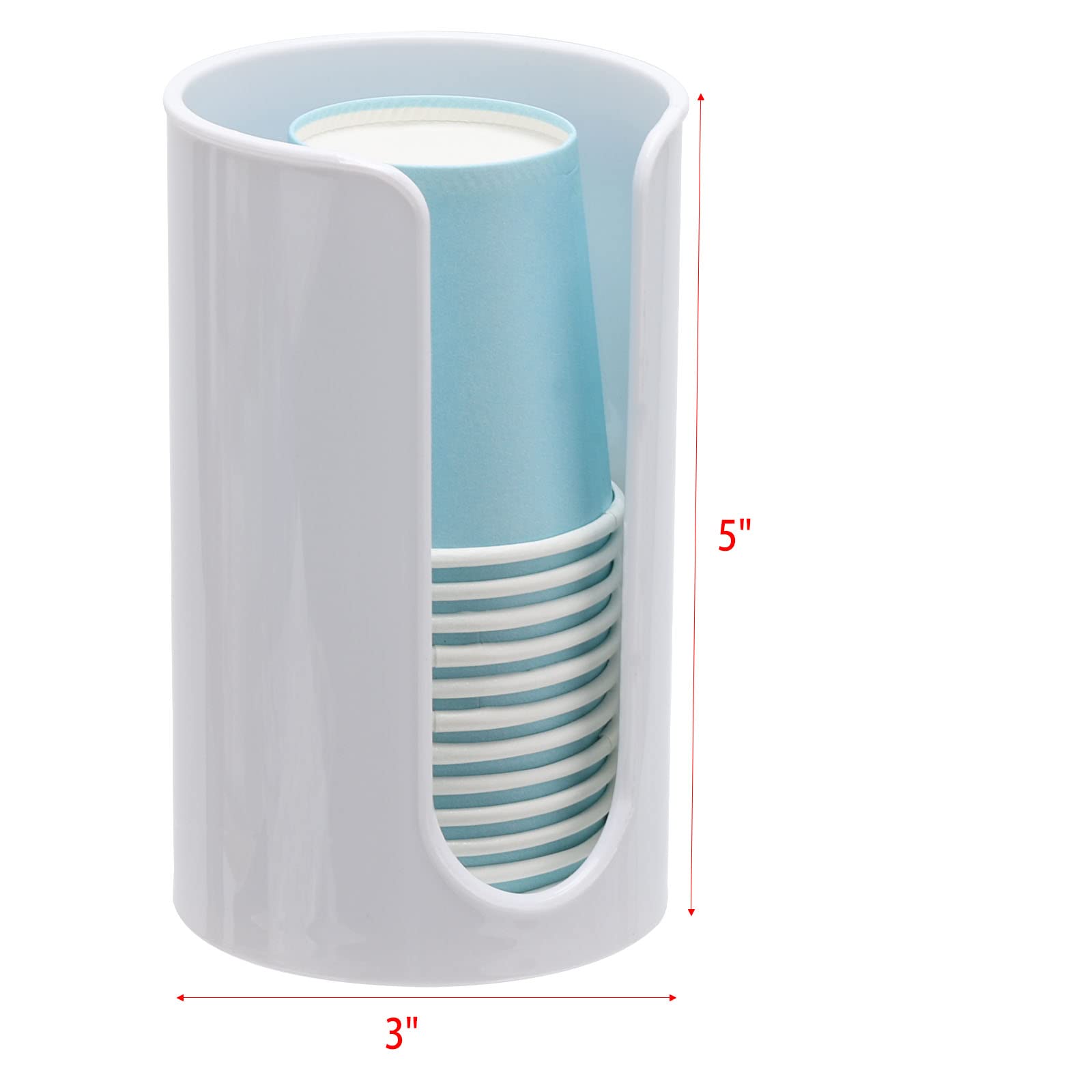 Lovebb Plastic Paper Cup Holder - Small Disposable Cup Dispenser Mouthwash Cup Holder For Bathroom Countertop, White