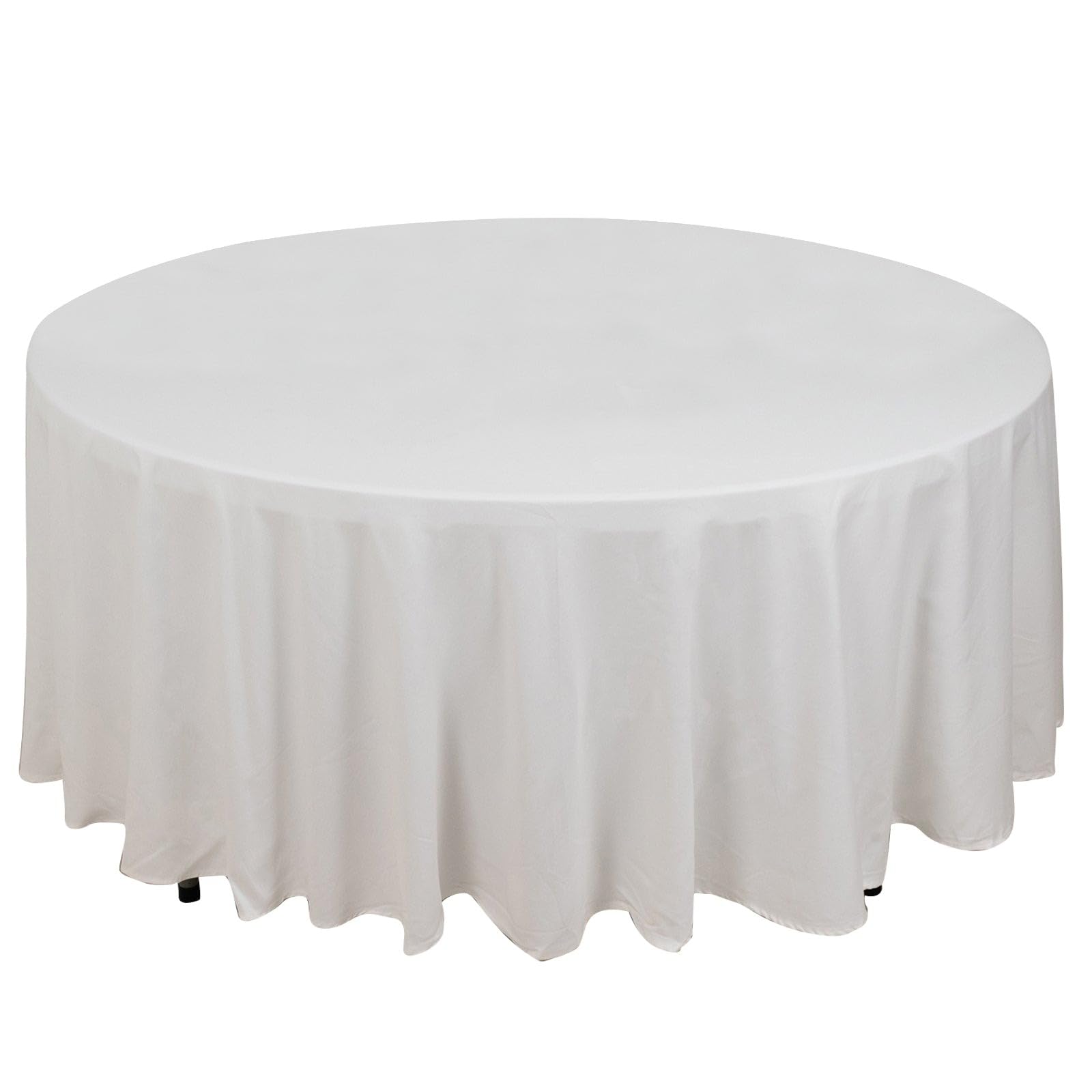 Balsacircle 108-Inch White Premium Round Cotton Tablecloth Table Linens Wedding Party Events Decorations Kitchen Dining