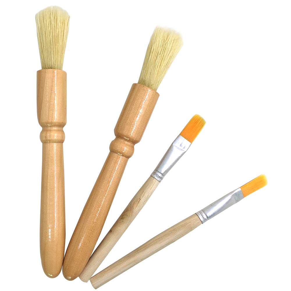 4 Packs Coffee Grinder Brush,Danzix Wooden Cleaning Brush For Grinders And Pasta Makers-2 Size