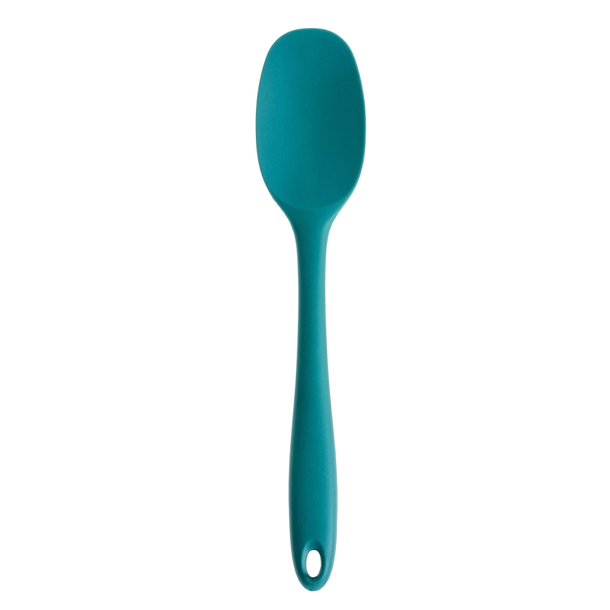 RSVP International Elas Favorite Silicone Spatula Spoon, Turquoise, 11 | BPA-Free Silicone | Mix Thick Batters, Scrape Sauces, 