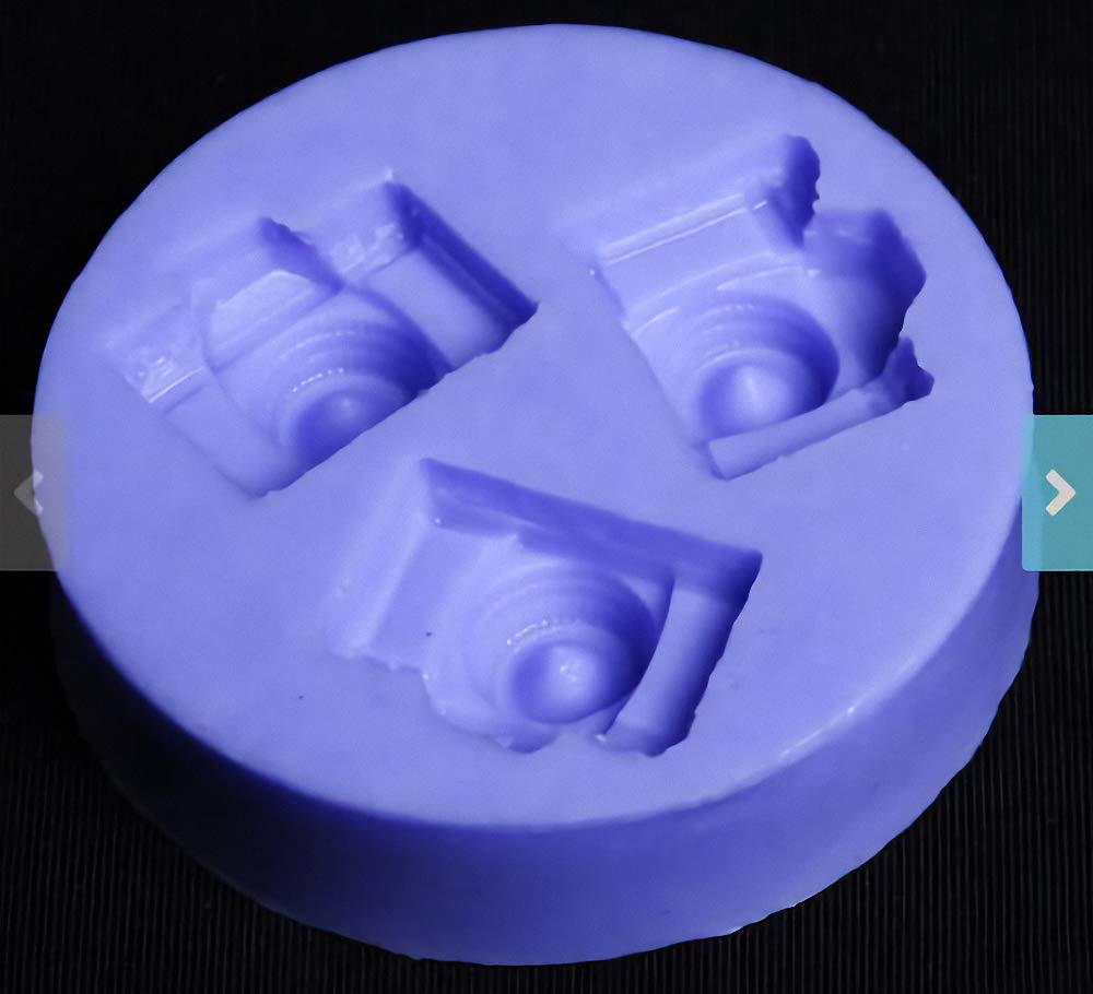 Mini Size 3 Cavity Camera Shaped Fondant Mold Sugar Craft Gum Paste Mold Cake Cupcake Decorating Tool Epoxy Resin Polymer Clay M