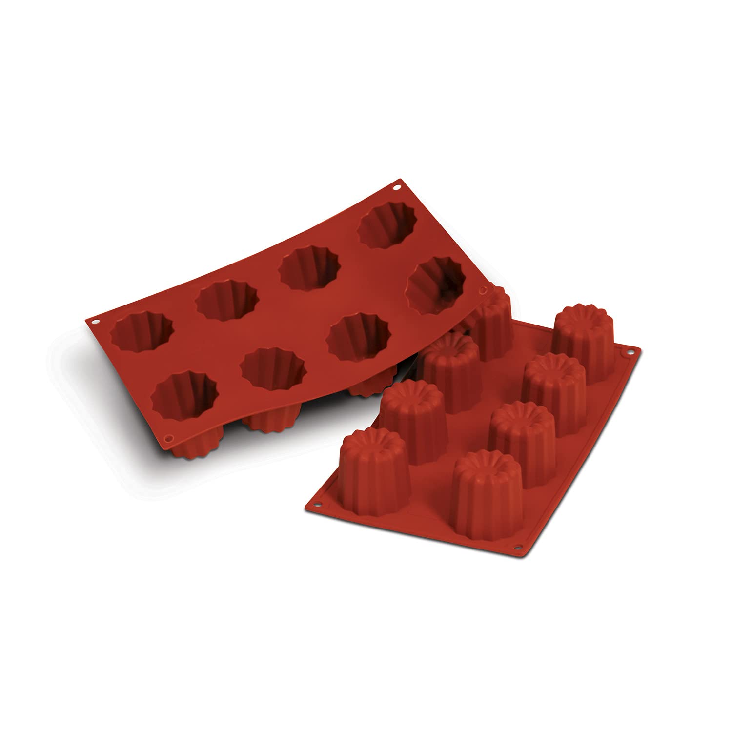 Silikomart Sf050 Cannel Silicone Mould No.8 Bordelais, 55Mm, Terracotta