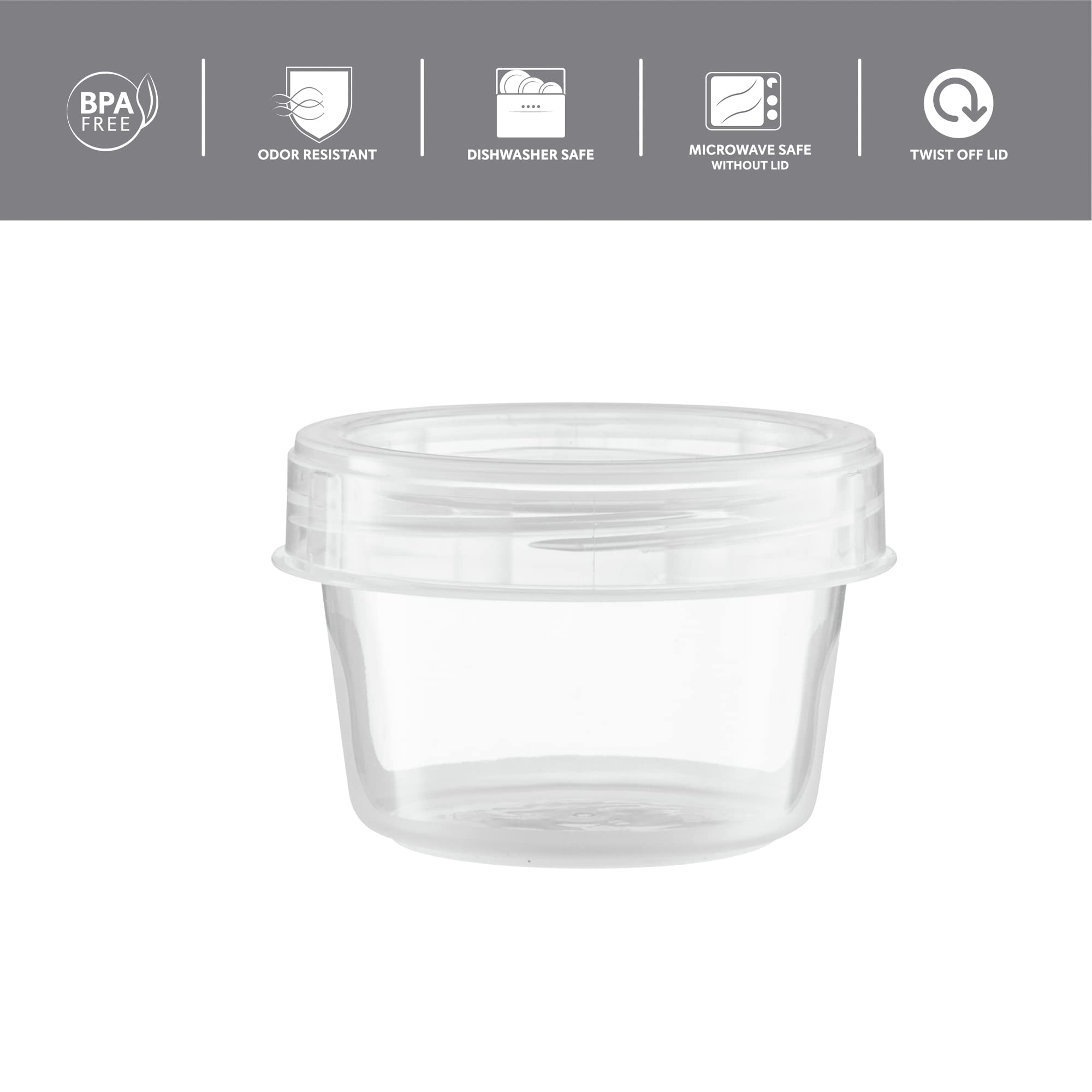 Elegant Disposables (4 Ounce 10 Pack) Clear Twist cap Containers Clear with Screw on Lids Twist Top Food Storage Freezer Containers