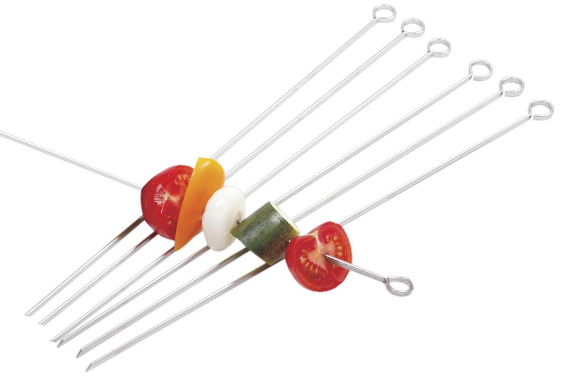 Norpro 14-Inch Stainless Steel Skewers, Set Of 6, Silver