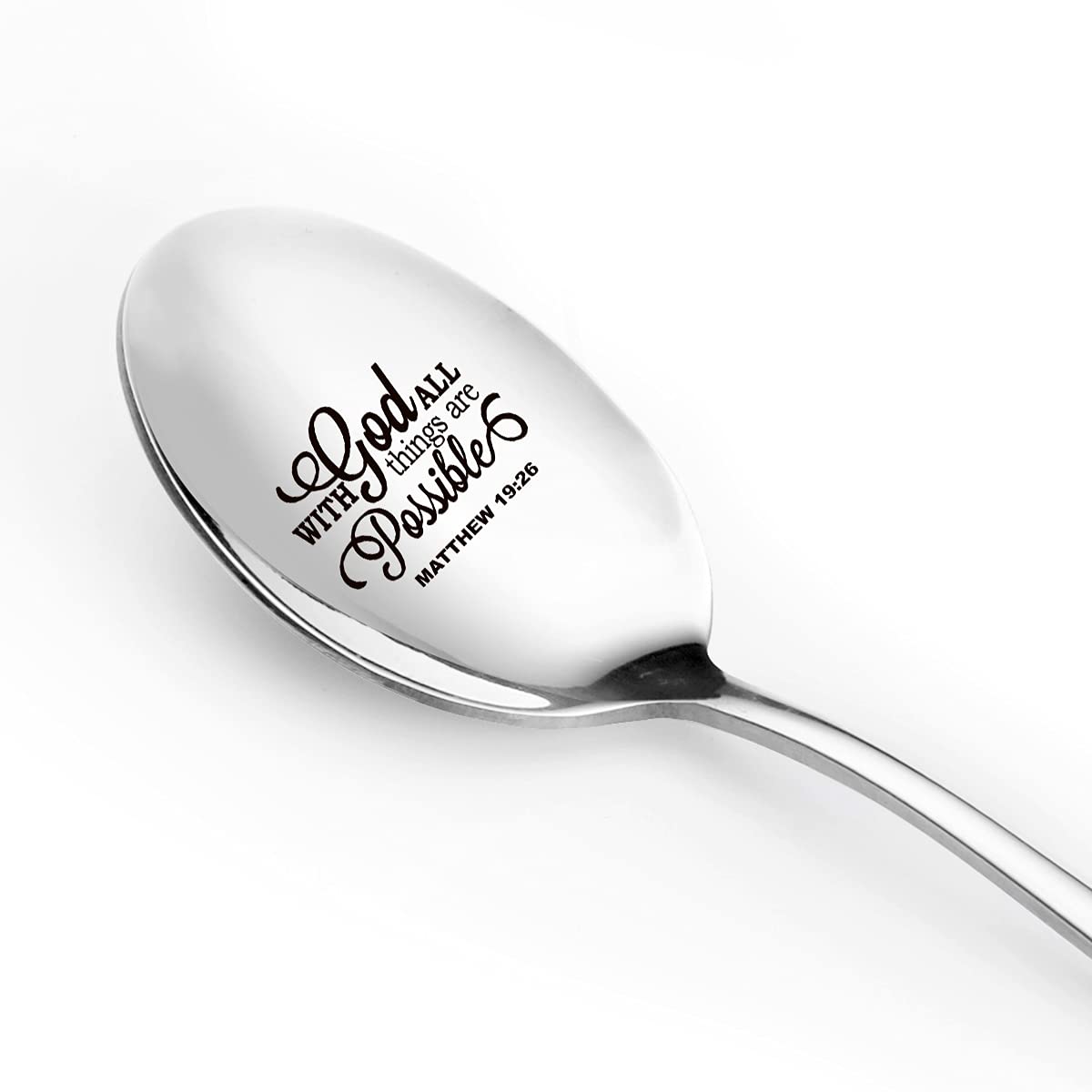 Aakihi With God All Things Are Possible Engraved Stainless Steel For Women Men - Cute Christian Gift For Him Her Friends Coffee