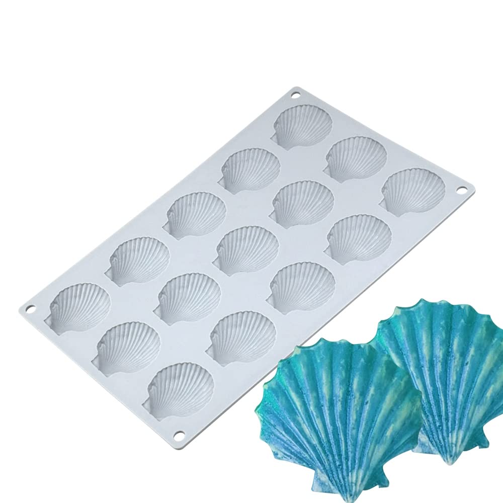 Mostsom Silicone Sea Shell Mold Baking Mould Ice Cube Tray Shell Shape Silicone Mold For Chocolate, Soap, Candle, Fondant Birthd
