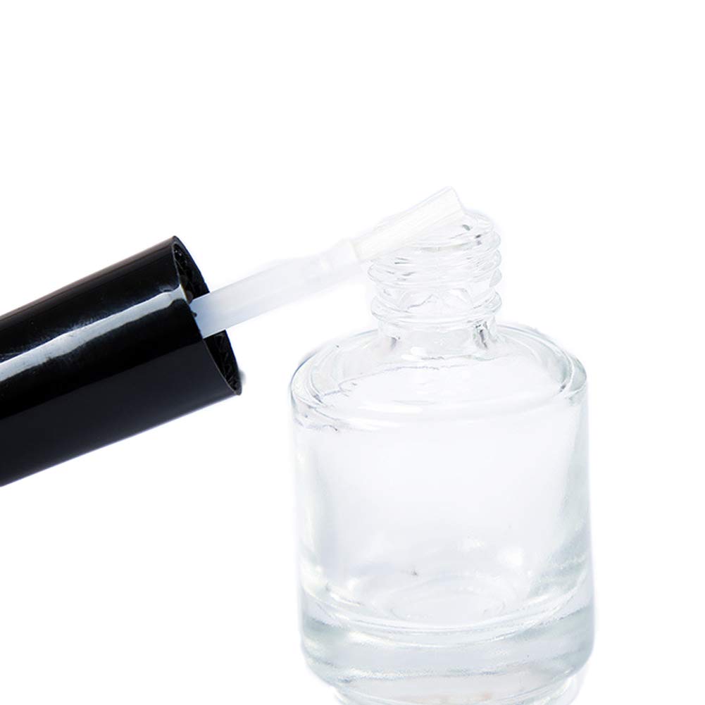 Constore 10Pcs Nail Polish Bottles Vials With Black Brush Cap Nail Art Sample Containers Storage Holder Diy Beauty Tools Refilla