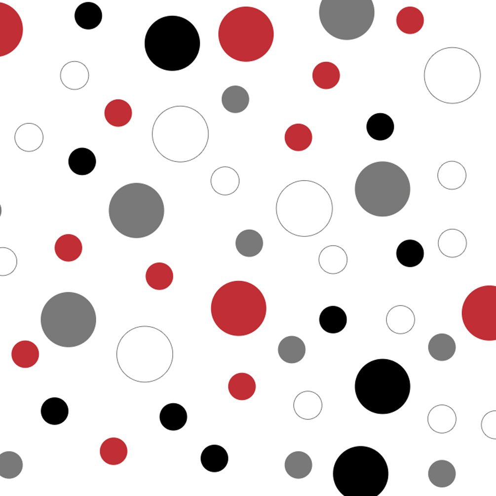 Red/White/Black/Grey Vinyl Wall Stickers - 2 & 4 Inch Circles (60 Decals)