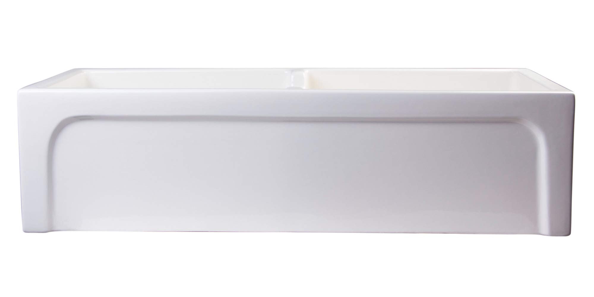 Alfi Brand Ab3918Arch-B Arched Apron Thick Wall Fireclay Double Bowl Farm Sink, 39'', Biscuit