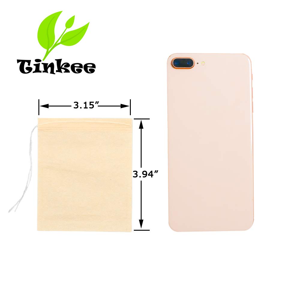 Tinkee Tea Filter Bags, Safe And Natural Material, Disposable Tea Infuser, Empty Tea Bag With Drawstring For Loose Leaf Tea, Set