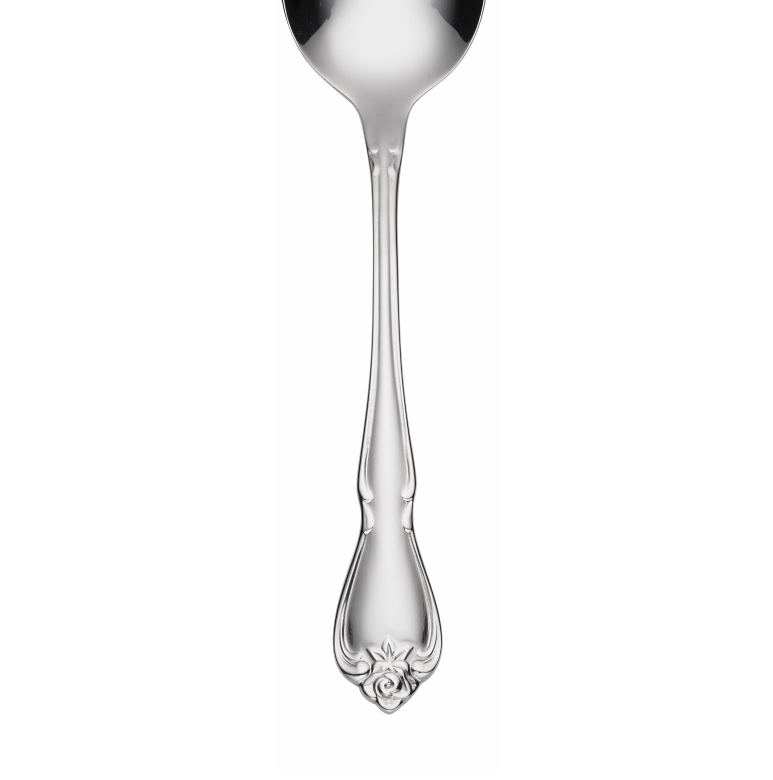 Oneida True Rose Flatware Dinner Spoons Set of 4, Silver, 6.75" L x 1.6" W, Model B552004C