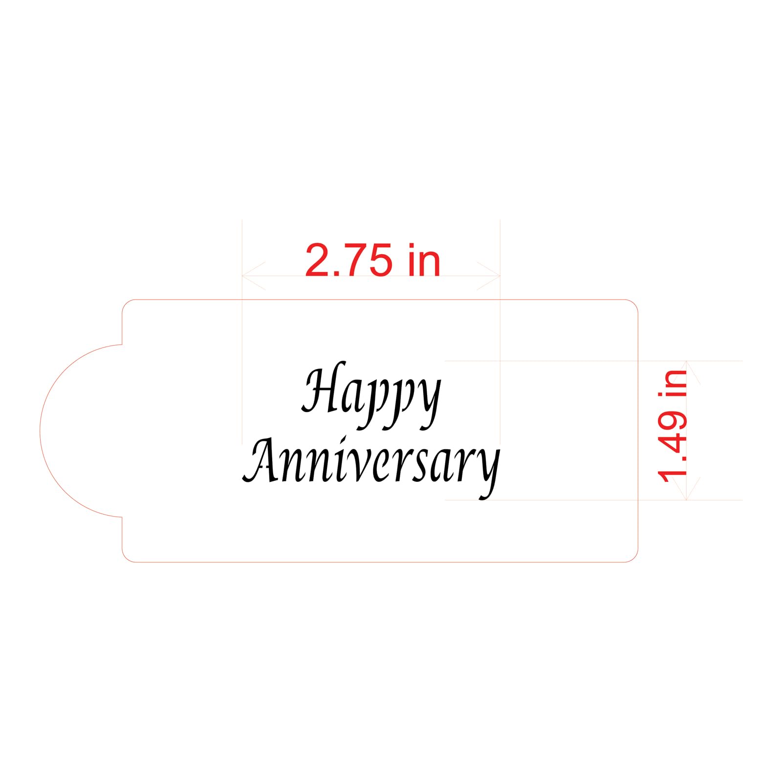 Designer Stencil Happy Anniversary Business Card Cookie Stencil, Beige/Semi-Transparent