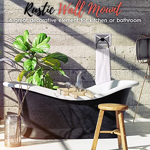 Autumn Alley Farmhouse Decor Hand Towel for Bathroom - Rustic Hand Towel Holder - Rustic Towel Rack Holder  Wall Mounted  Bathroom Decor Towels Mix of Wood (White)