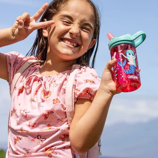 CamelBak eddy+ 14 oz Kids Water Bottle with Tritan Renew - Straw Top  Leak-Proof When Closed  Grapefruit