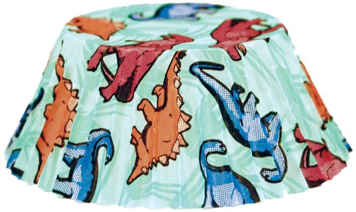 Fox Run Dinosaur Disposable Bake Cups, 3 X 3 X 1.25 Inches, Multicolored