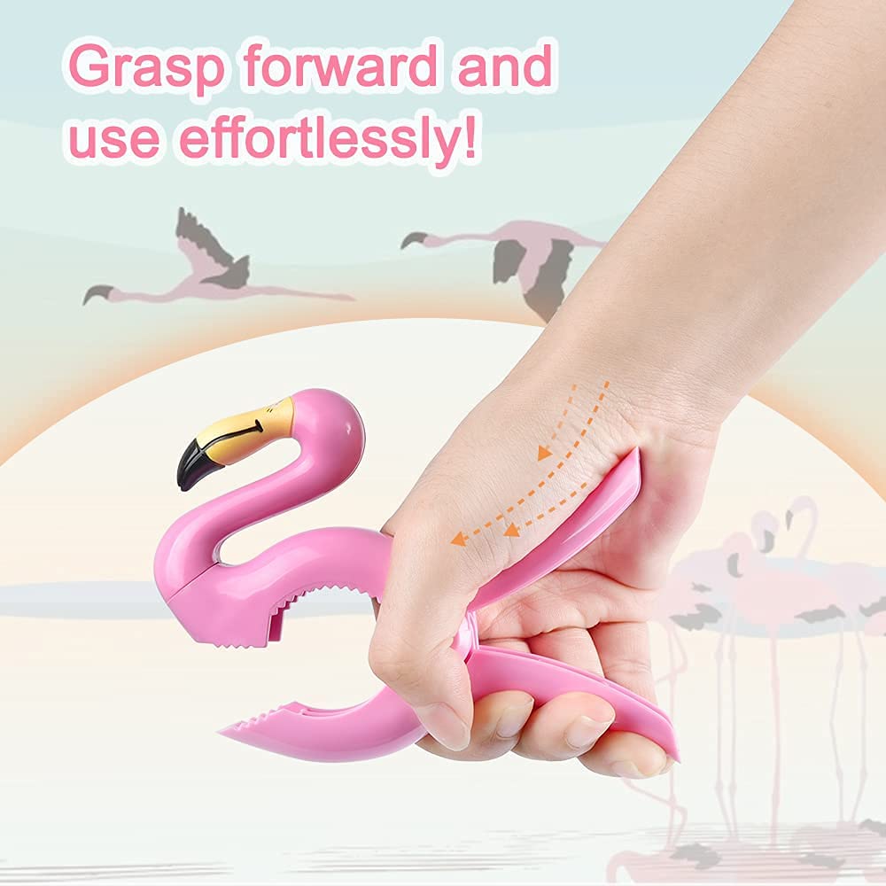 Sopito Jumbo Beach Towel Clips Set of 4, Large Plastic in Pink Orange Flamingo Parrot for Chairs, Pool & Patio Accessories