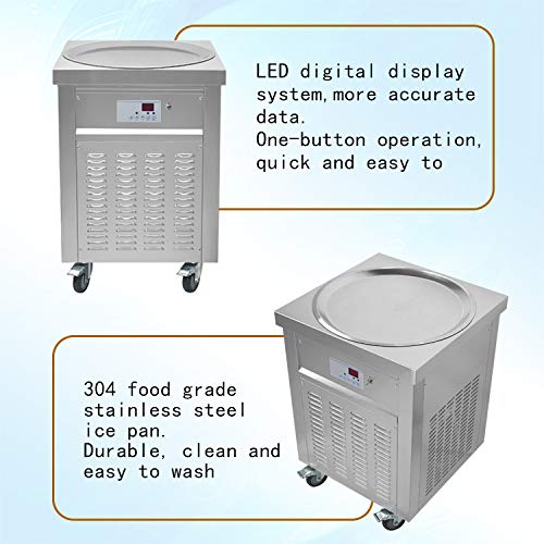 Kolice Commercial Etl Ul Nsf Us Franchise 22'' Single Round Ice Pan Fry Ice Cream Machine,Fried Ice Cream Machine,Roll Ice Cream