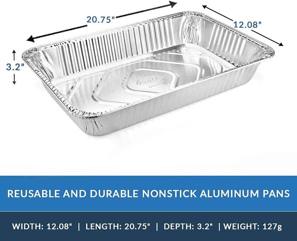 Aluminum Pans Full Size, Large Disposable Roasting & Baking Pan, 21''X13'' Deep Foil Pans (100 Pack) Extra Heavy Duty Chafing Tr