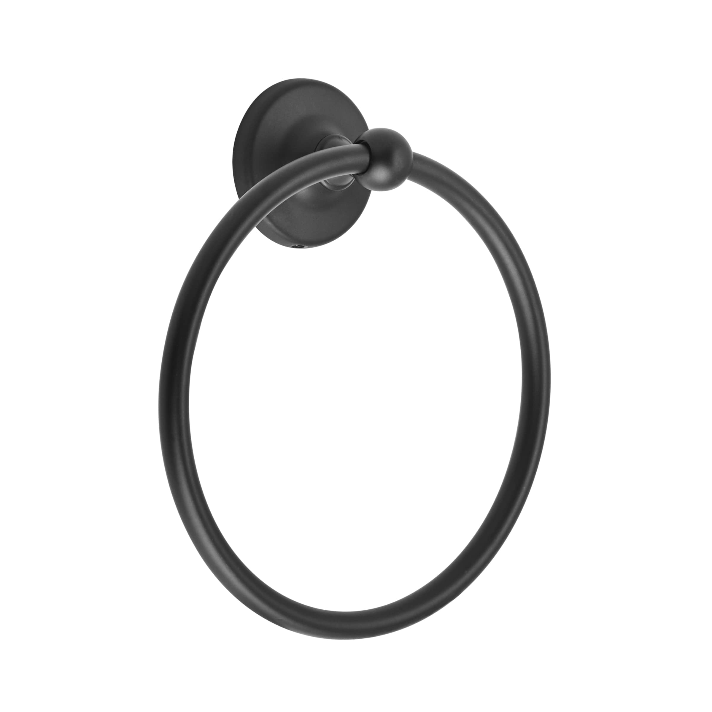 Amerock Wall Mounted Matte Black Towel Ring, Small Hand Towel Holder, Bathroom Accessories, Bath Hardware, Kitchen Towel Holder