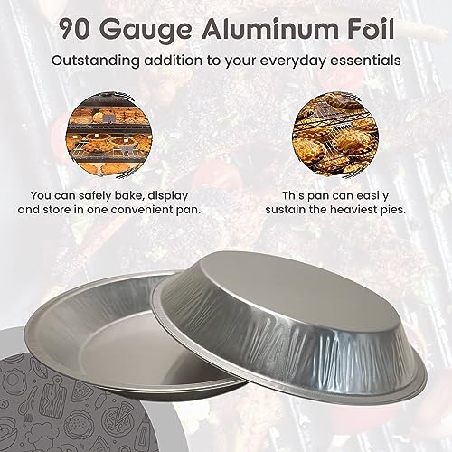 Kitchendance Disposable Heavyweight Aluminum Foil Round Baking Pan, 1070, Silver, 36 Ounces