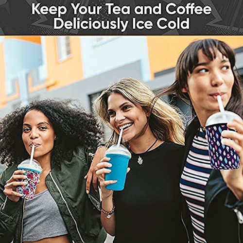 Baxendale And Co Reusable Neoprene Insulator Sleeves For Iced Coffee And Cold Drink Cups (2 Pk Medium 22-24Oz, Pastel)