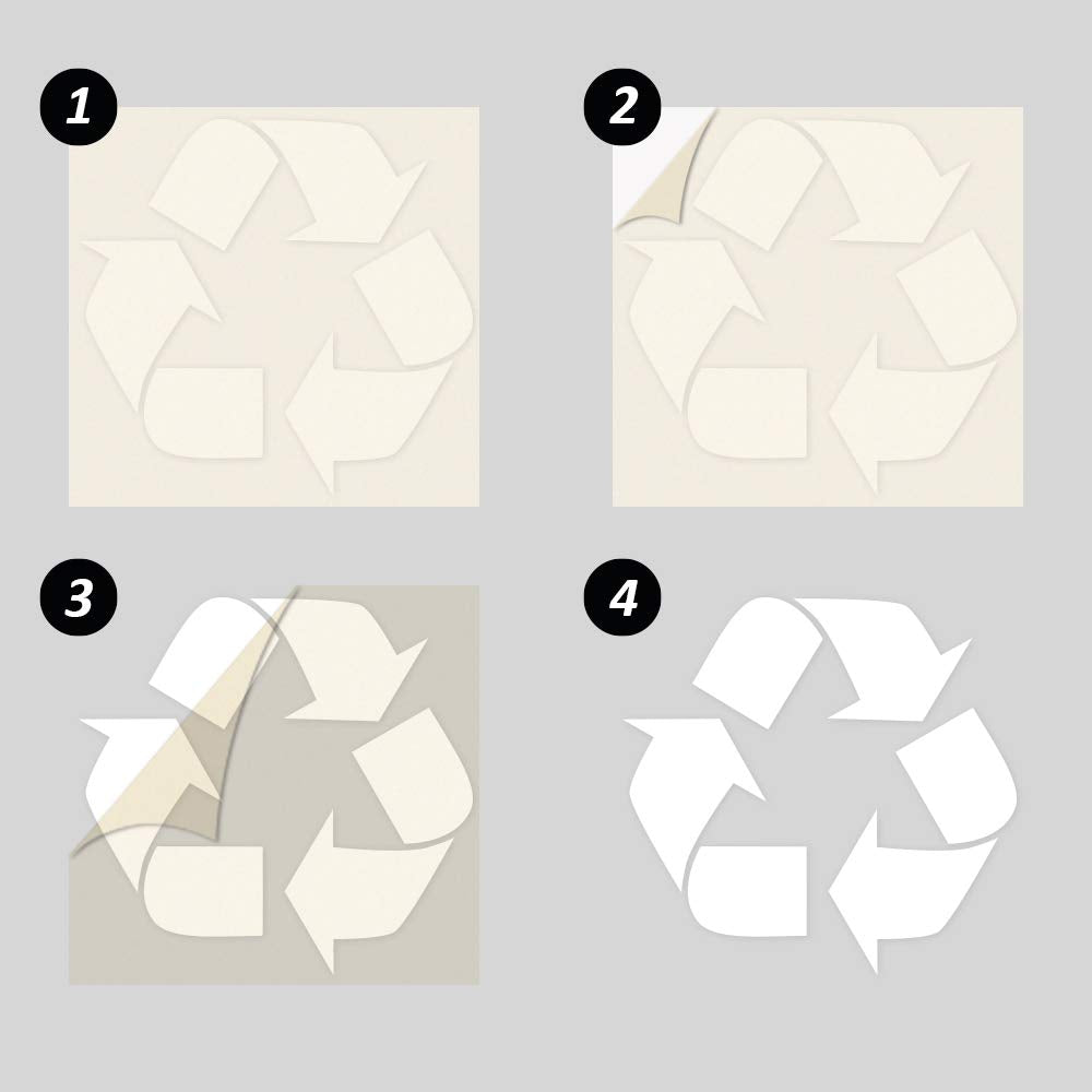 Ignixia (2 Pack) Recycle Sticker For Trash Can To Organize Garbage Containers, Recycle Bin Decal Plotter Cut Vinyl Recycle Symbo