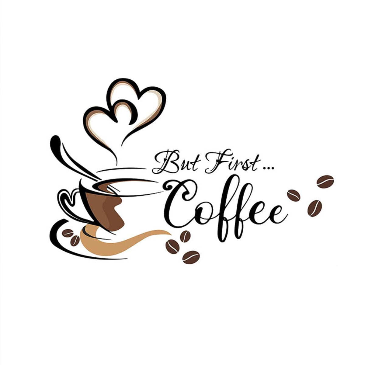 Imagitek Black Coffee Wall Decals Peel And Stick Coffee Tea Cup Latte Art Wall Stickers Coffee Signs For Coffee Bar Cafe Pub
