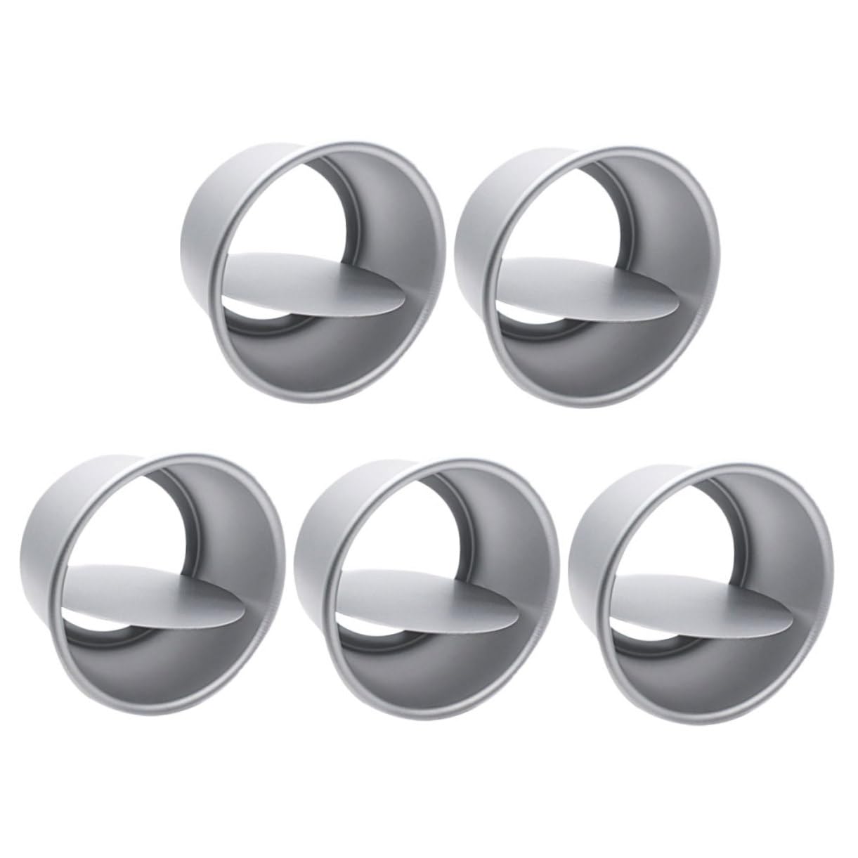 Cabilock 5pcs Removable Bottom Round Cake Set Aluminum Alloy Baking Pans for Cheesecakes Puddings More Cake Tins Easy to Clean U