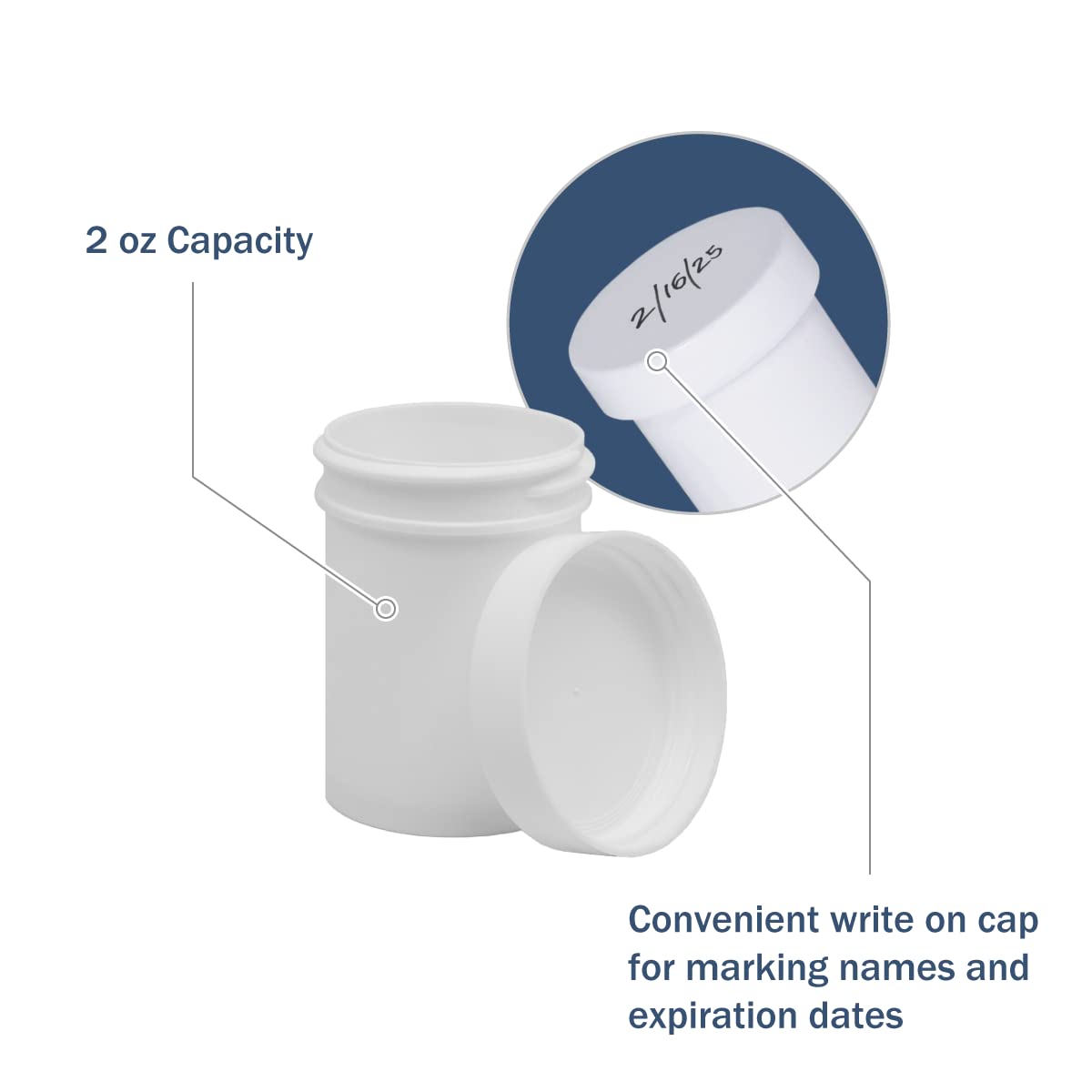 Ezy Dose Ointment Jar And Container, Screw On Cap, Leak-Proof Container For Creams And Balms, Durable Design, Ideal For Diy Skin