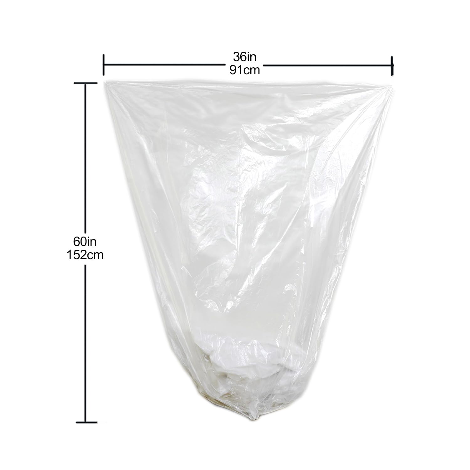 Typlastics 55 Gallon Clear Trash Can Liners - 36 X 60 - Hd Garbage Bags - Case Of 200
