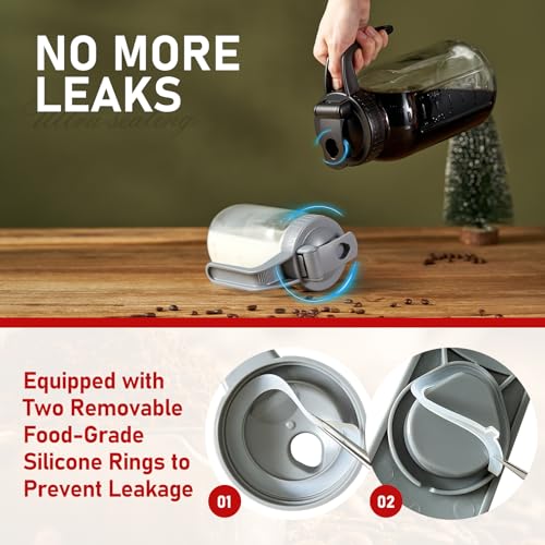 Cold Brew Coffee Maker With V-Shaped Lid, 64Oz Iced Coffee Maker With Stainless Steel Filter, Bpa Free Sturdy Cold Brew Pitcher