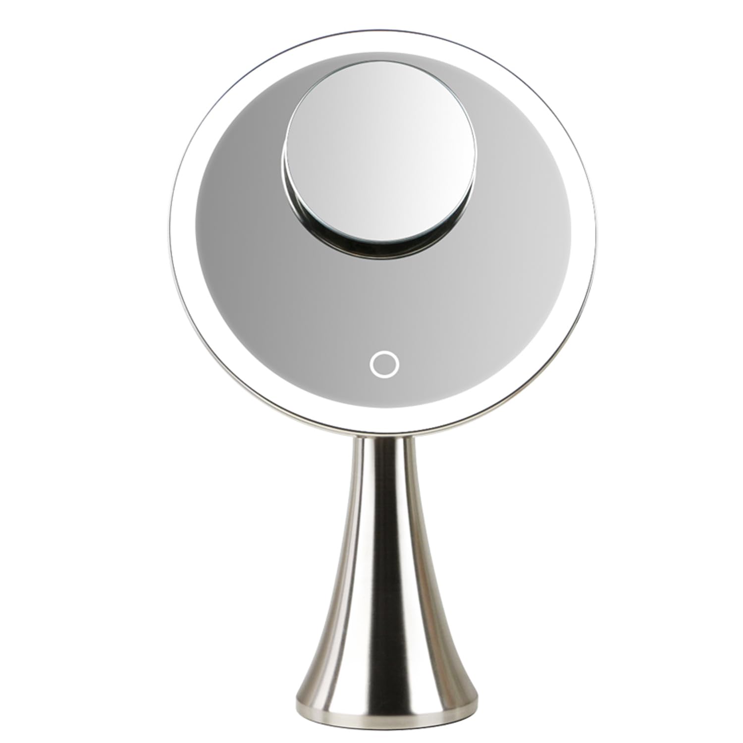 Surdy 9 Lighted Makeup Mirror, 5x/10x Dual Magnifying Mirror w/ 3 Color, Brightness Adjustable,360 Rotation, 4000 mAh Rechargeab