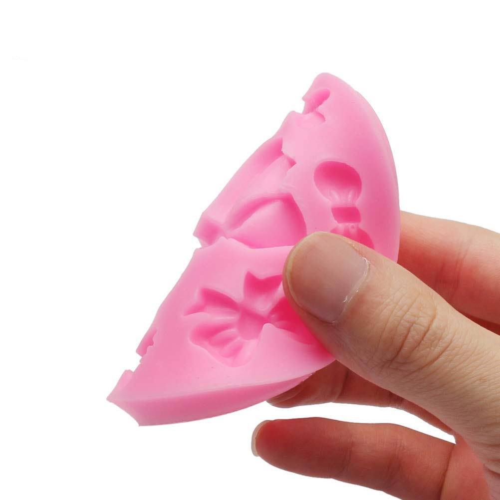 3 Pack Bows Silicone Mould, Bow Fondant Sugar Mould Craft Molds For Birthday Wedding Party Diy Cake Decorating Mold