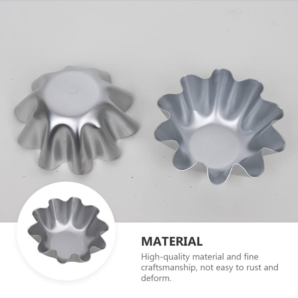 Luxshiny Egg Tart Tin 6Pcs Portuguese Tart Mould Tart Baking Pan Egg Tart Mold Mini Metal Tart Pans For Home Bakery(3.03X1.18In)