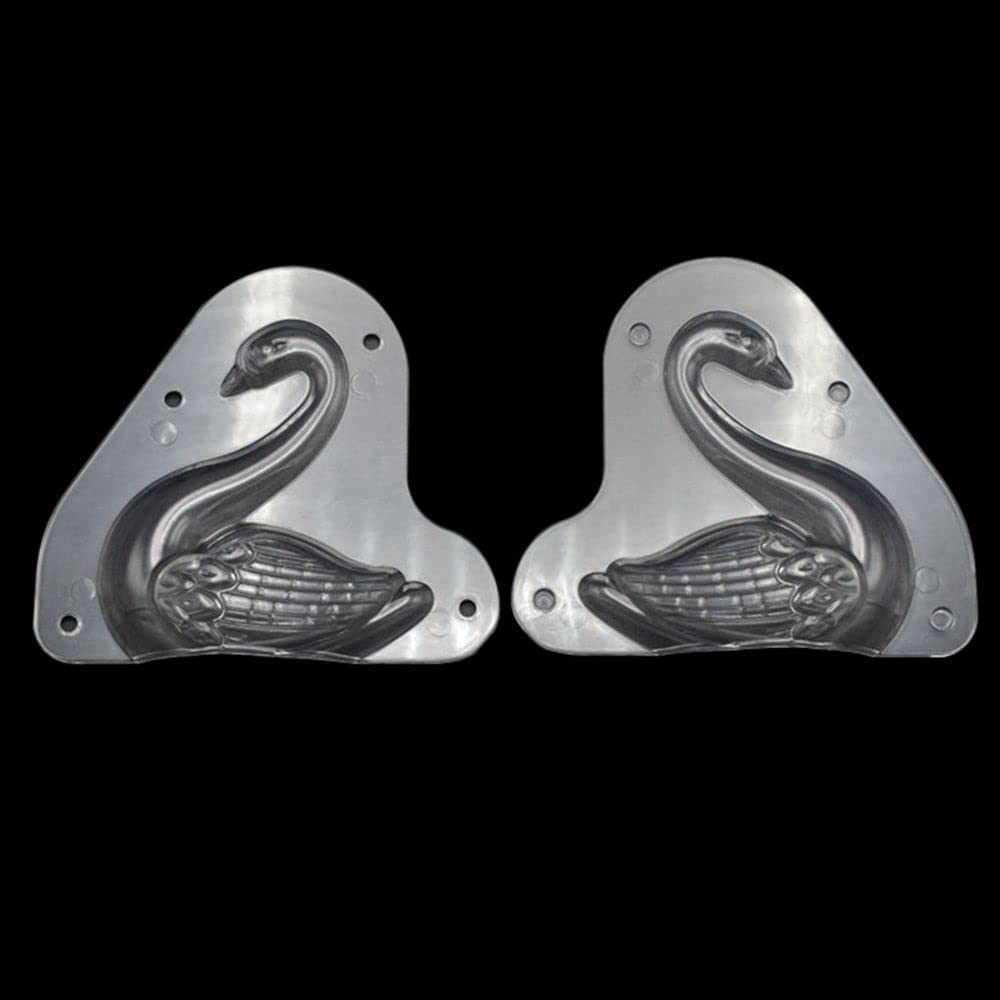 Tuke Big Size 3D Swan Chocolate Mold 5.68 X 5.16 X 1.88'' Crystal Jelly Candy Mould With 3 Clips Candy Cake Decoration Desserts