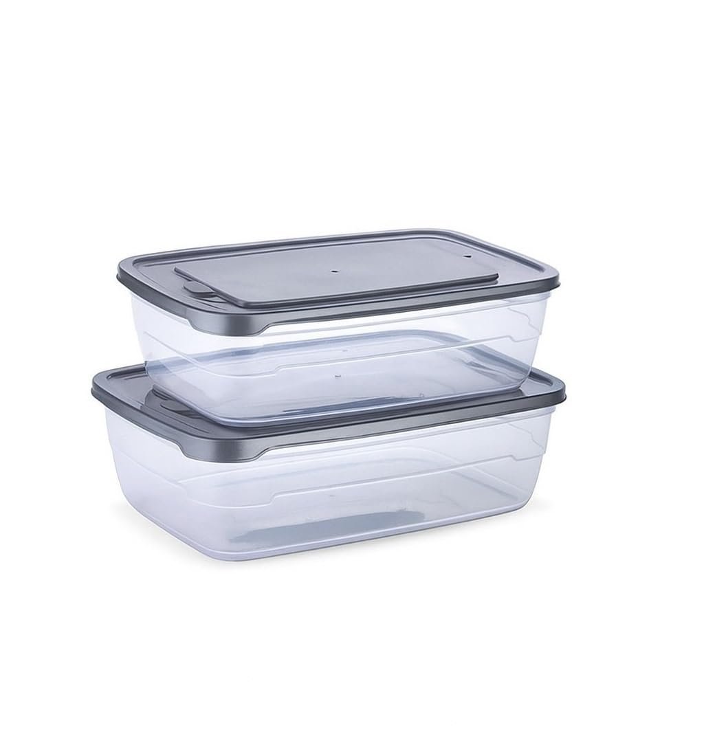 Pravyta Rectangular Plastic Storage Container Set, Bpa Free, Airtight, Leakproof, Food Grade Fridge Storage Containers (2200Ml, 