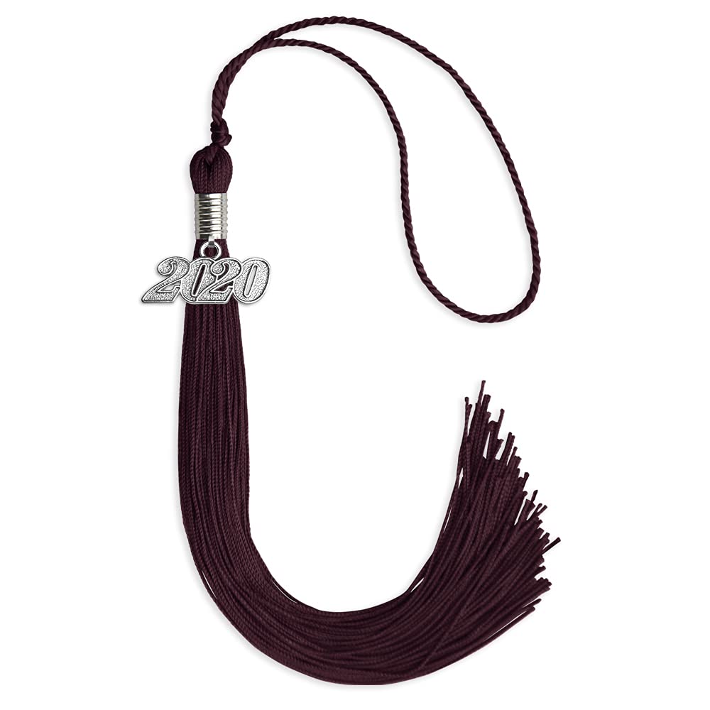 Endea Graduation Single Color Tassel with Silver Date Drop (Maroon, 2020)