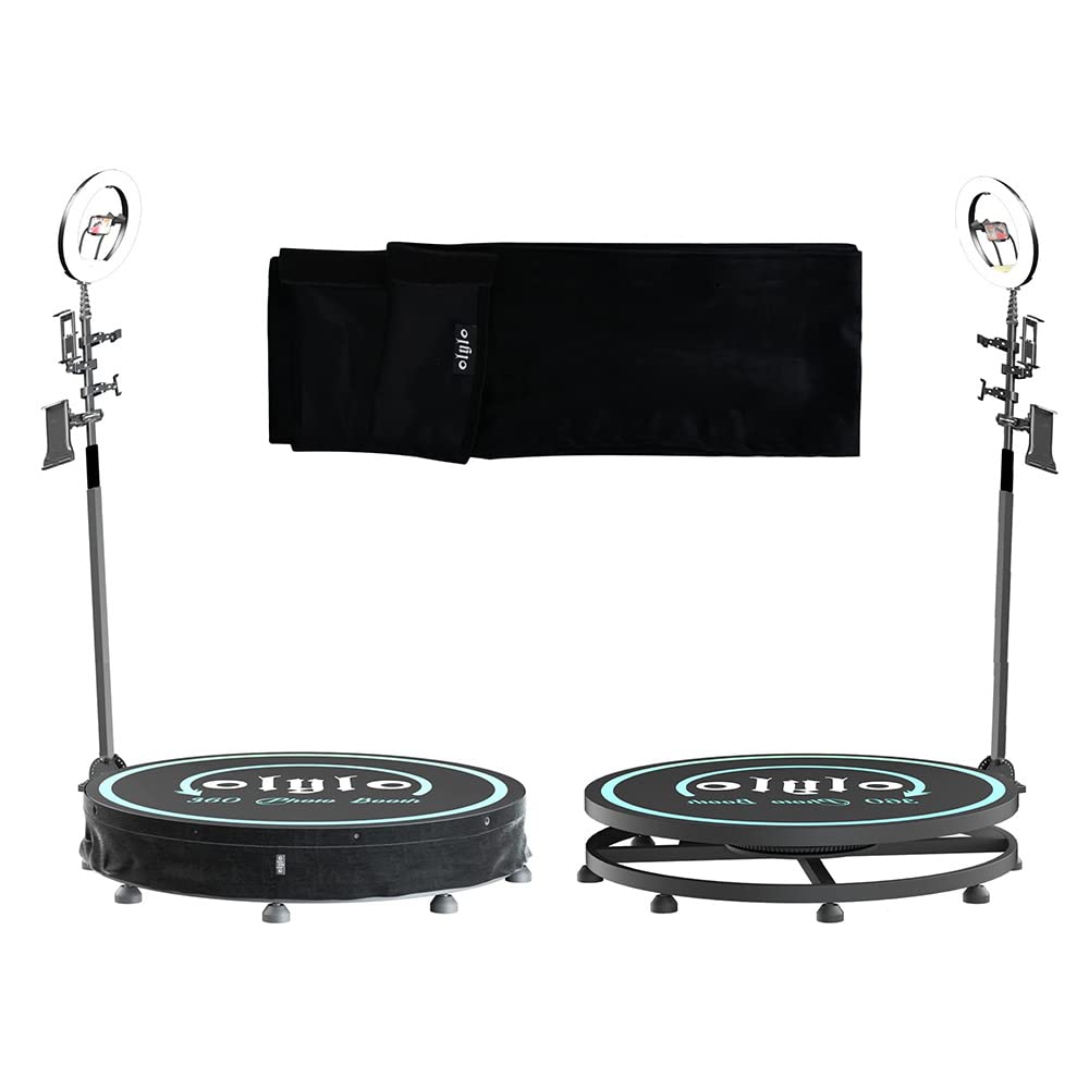 Olylo Picture Frame, 100Cm/39.4'' Round, Nylon, For 360 Photo Booth Accessories, Machine Washable, Black, Plus Skirt For Parties