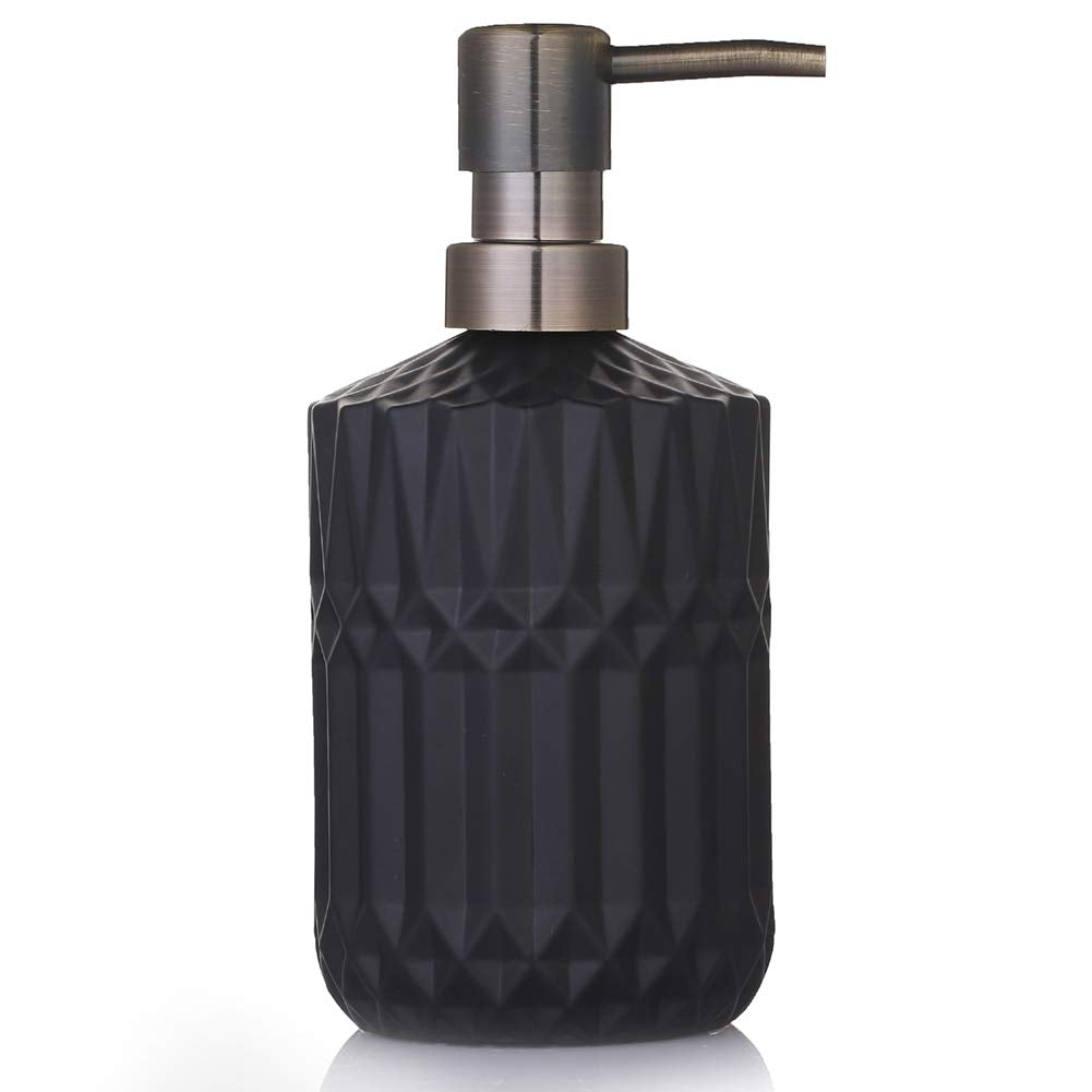 Yunnasi Soap Dispenser With Pump, Refillable Liquid Hand Soap Dish Soap Dispensers For Bathroom Counter, Kitchen Sink (Black)