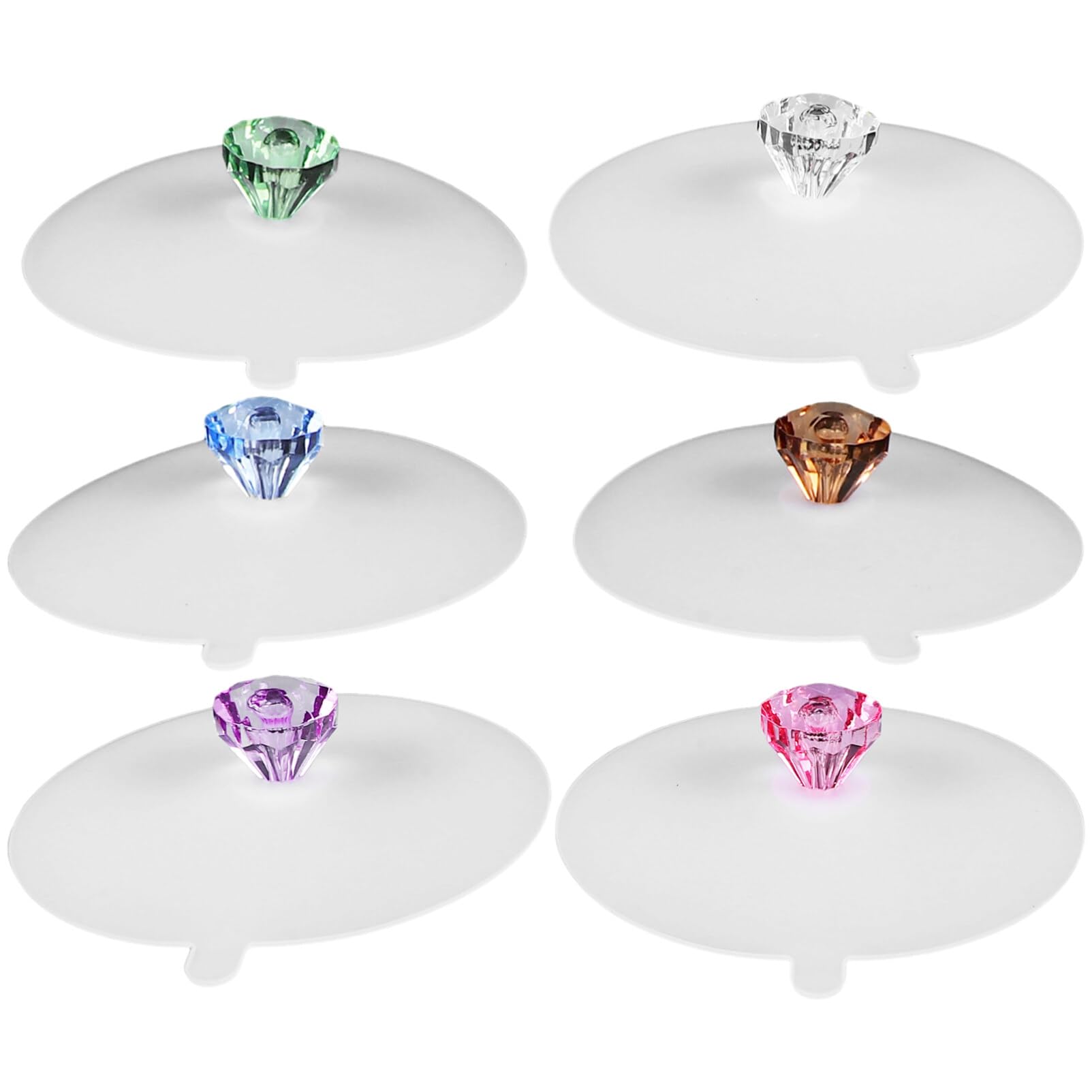 Luxshiny 6Pcs Silicone Cup Lids, Cup Covers For Drinks Creative Diamond Mug Cover Reusable Drink Cup Lids Coffee Cup Mug Covers