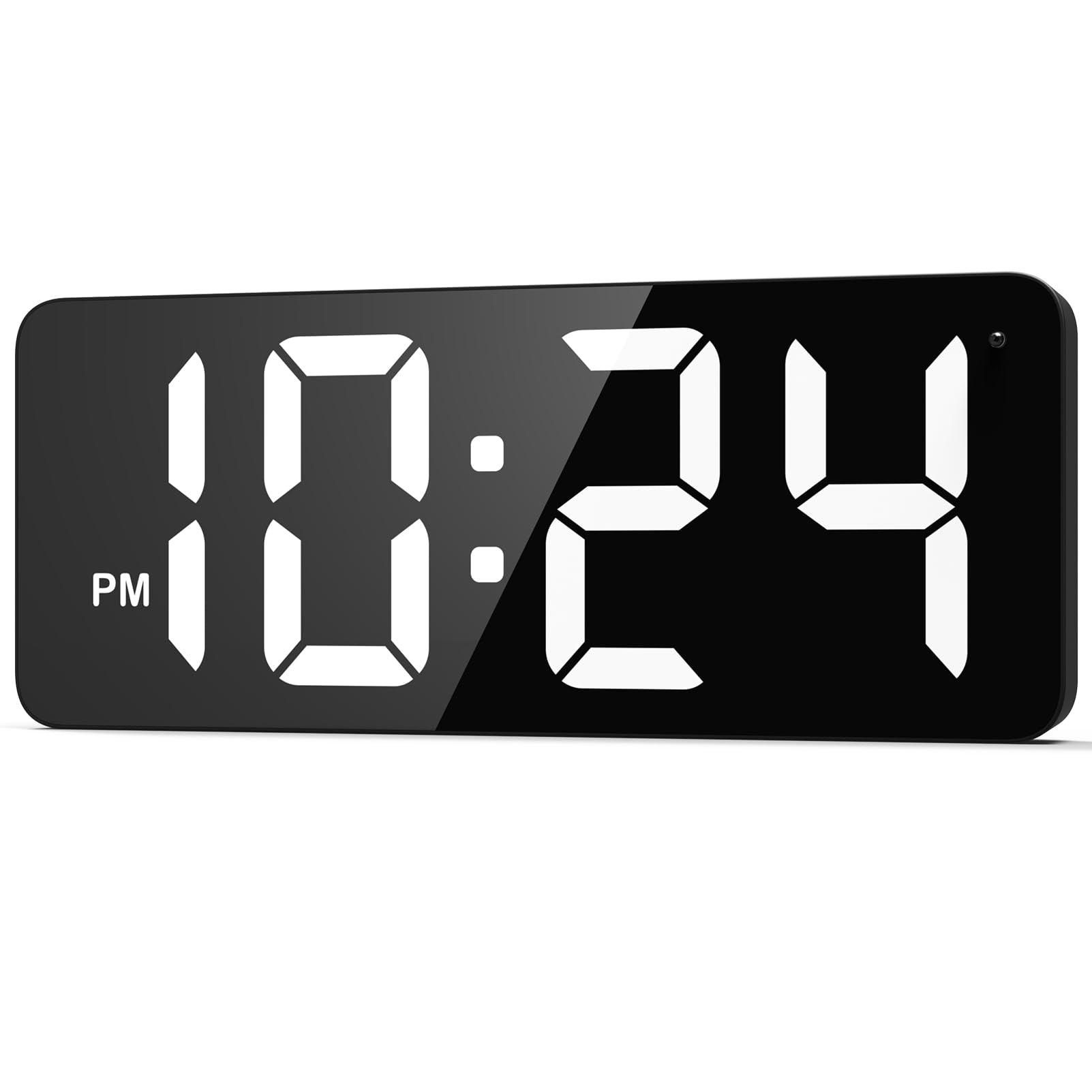 Wall Clock - Led Digital Wall Clock With Large Display, Big Digits, Auto-Dimming, Anti-Reflective Surface, 12/24Hr Format, Small